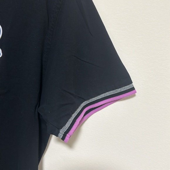 Psycho Bunny 100% pima cotton tee shirt black with pink/white trim size S - Picture 5 of 6